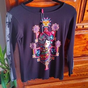 💚Nwt Girls Ay Guey Hand Crafted Long Sleeve T-Shirt